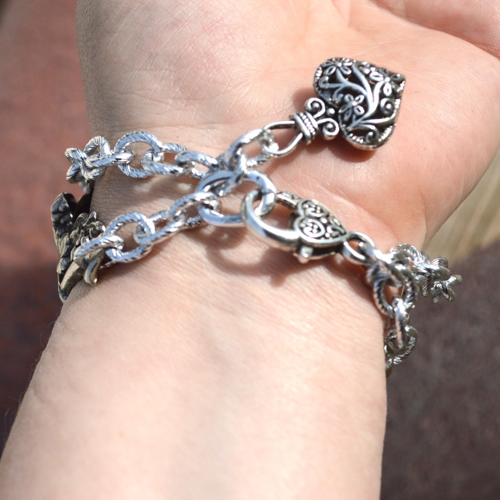 Art Nouveau Silver Lady Face Cuff Bracelet Silver - Picture 7 of 8